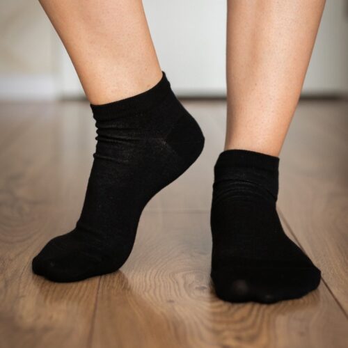 Nizke bombažne nogavice - Black