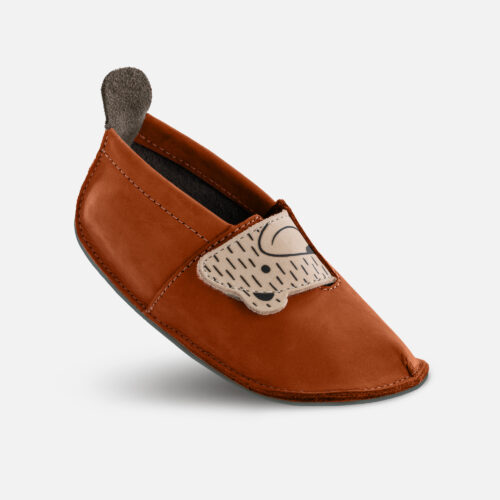 Usnjeni otroški copati - rjavi