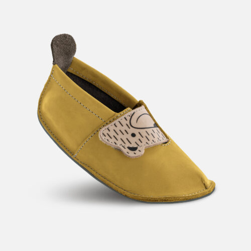 Usnjeni otroški copati - rumeni