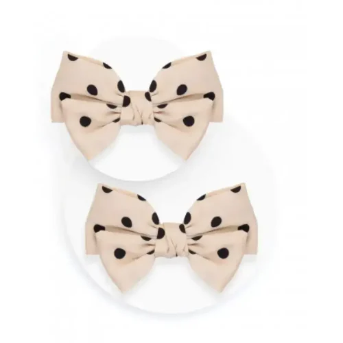 Satenaste sponke s pentljo - Beige Dots